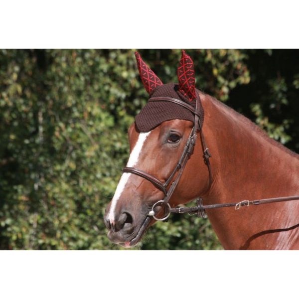 Bonnet infi knit marron All over Rouge Tacante Sellerie En Cadence Montfort l'Amaury cheval