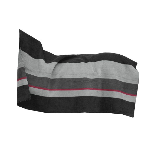 Sellerie En Cadence Montfort l'Amaury Kentucky Couverture polaire séchante carré stripes noir gris
