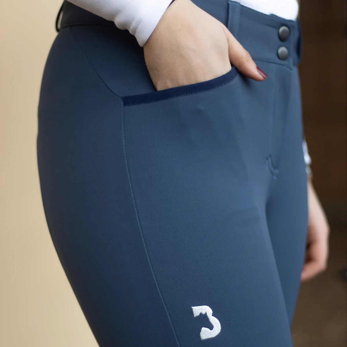 pantalon bleu basanne Sellerie En Cadence Montfort l'Amaury équitation textile cavalier durable écologie