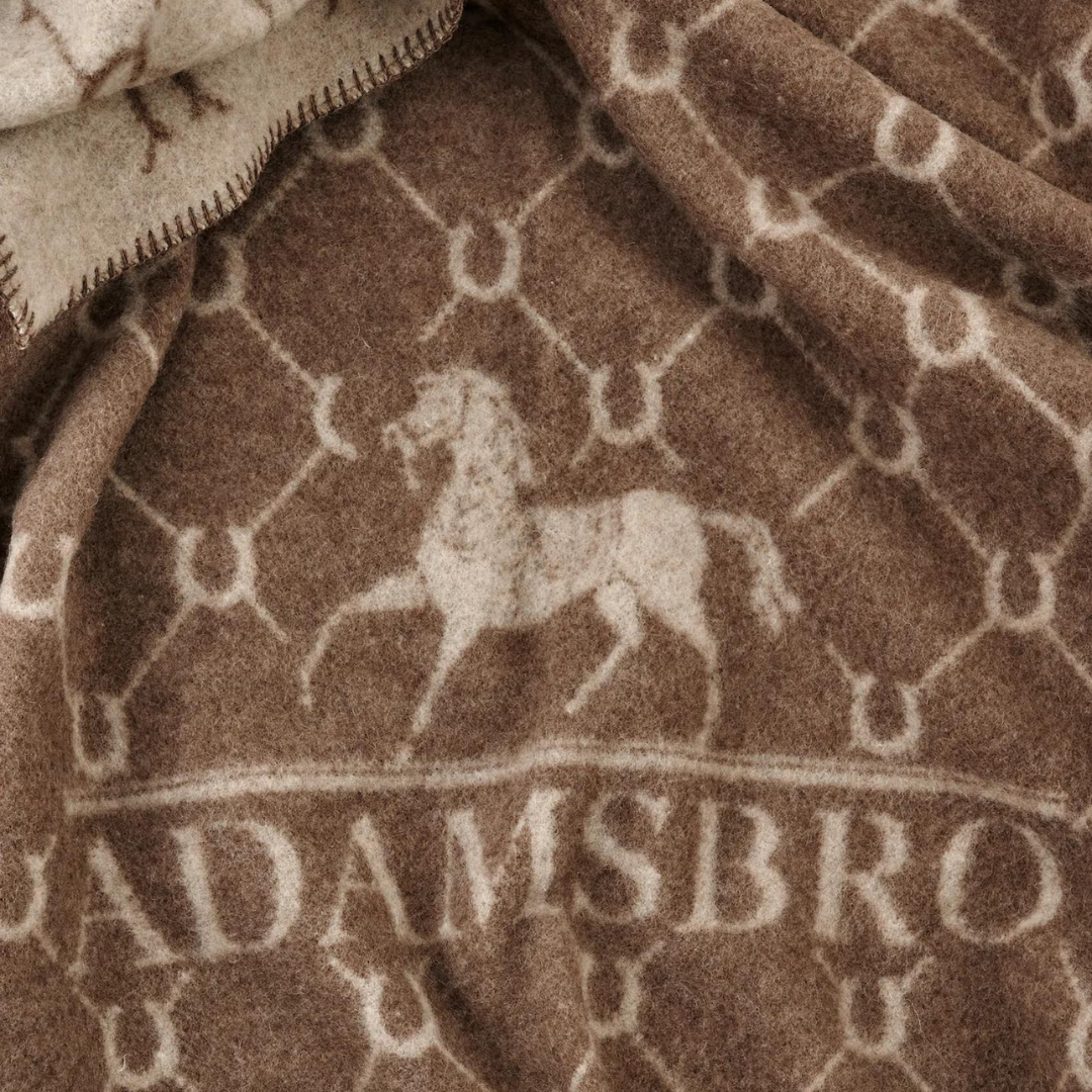 Sellerie En Cadence Plaid Adamsbro Luxe Mud Beige Camel Marron Fer à Cheval Throw Décoration Equestrian Decor