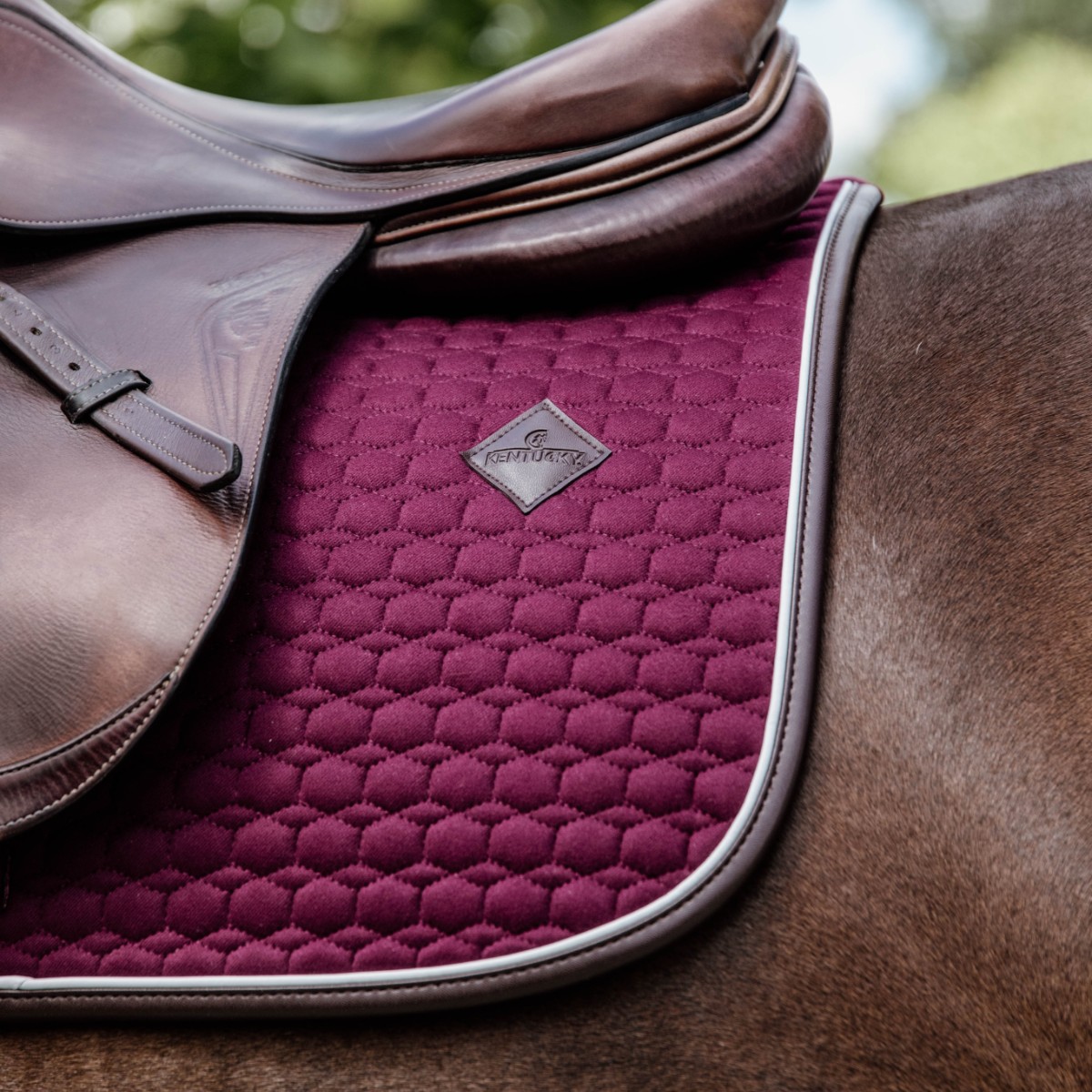 tapis classic leather Jumping Bordeaux Kentucky Horsewear Sellerie En Cadence Montfort l'Amaury textile cheval saddle pad