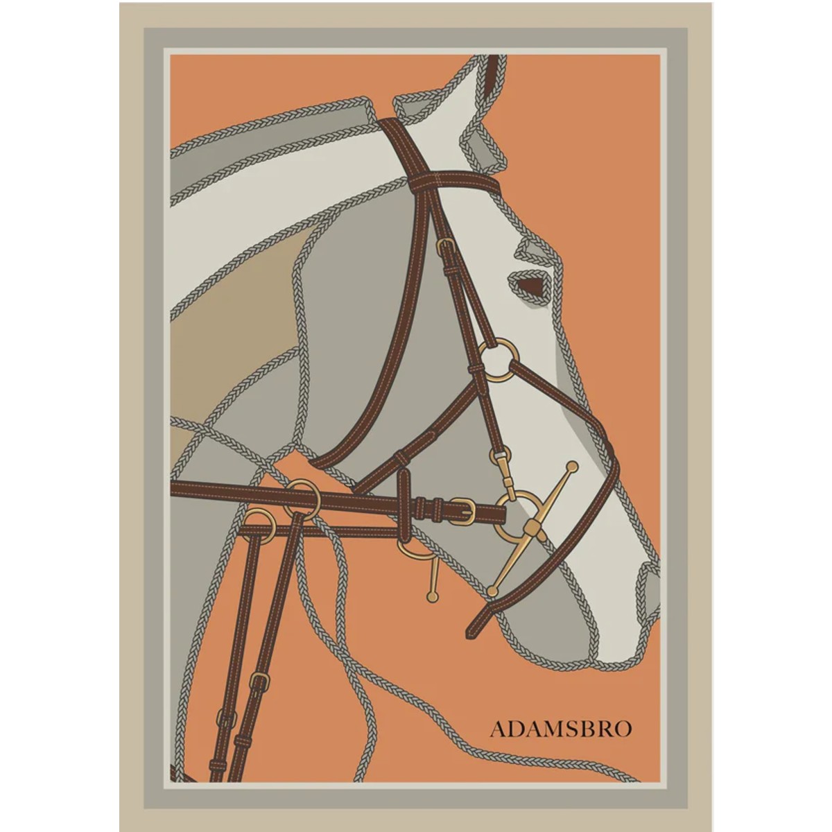 Adamsbro poster héritage orange Sellerie En Cadence Montfort l'Amaury décoration affiche cheval art